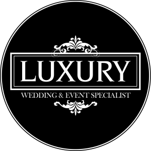 A black and white logo for luxury wedding & event specialist.